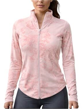 LULULEMON ZIP FRONT WARM UP JACKET. floral..size 6 GUC , peach/pink
